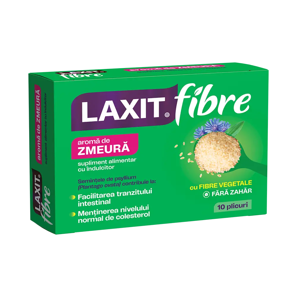 ⁠LAXIT FIBRE aroma de zmeura x 10 pl | Fiterman Sănătate